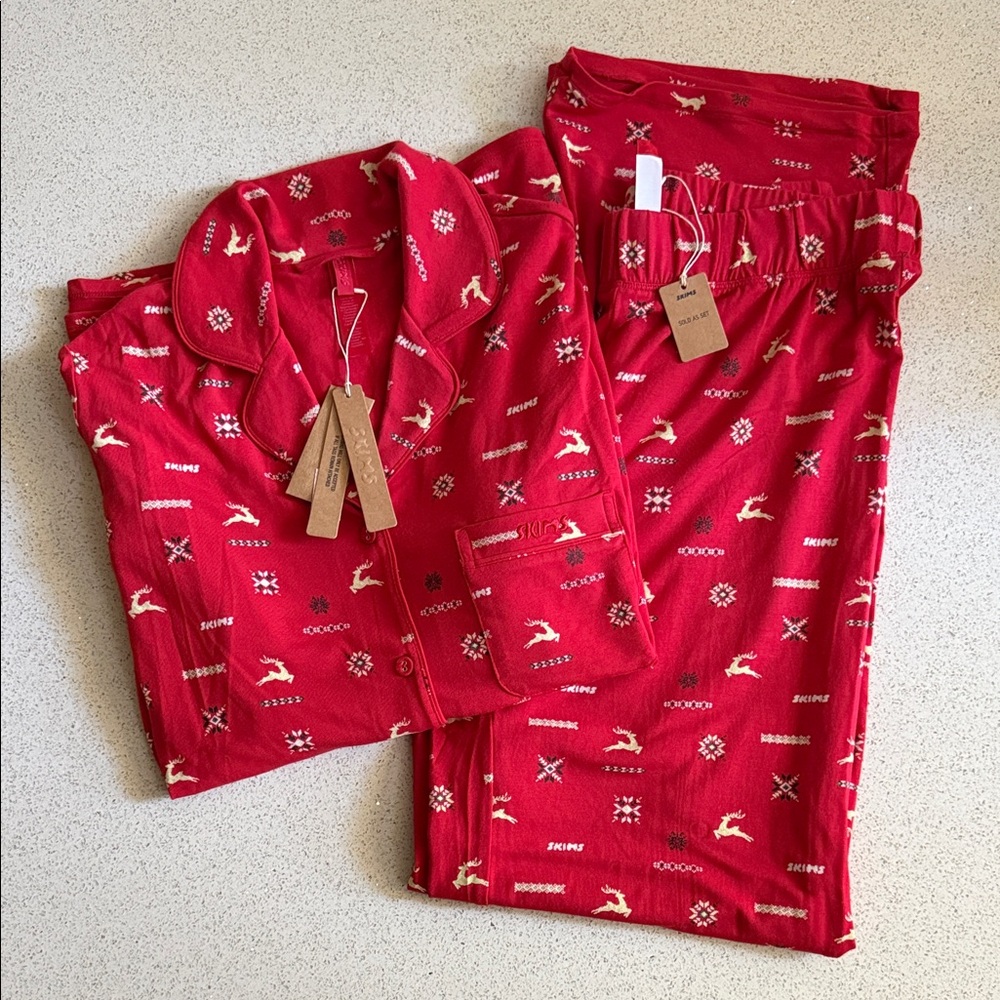 NWT SKIMS Sleep Long Sleeve Pajamas Sz Small